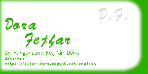 dora fejfar business card